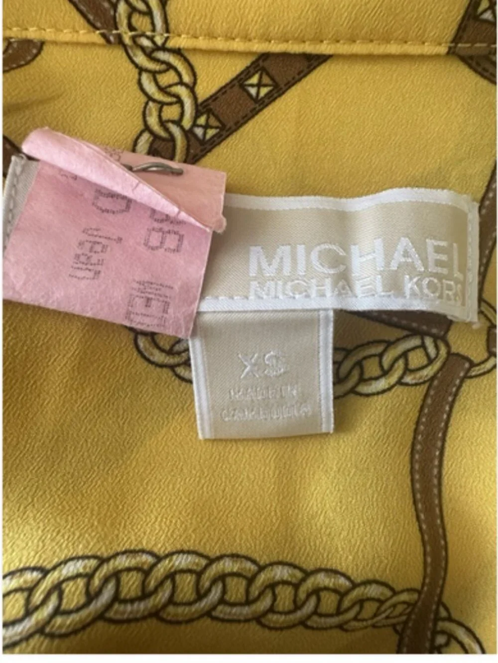 MICHAEL KORS Yellow Equestrian Chain Shirt Jacket XS S M Shacket 36